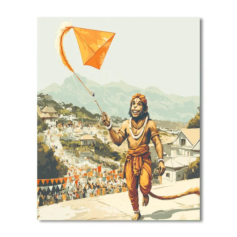 Festival Kite Flight Hanuman Number painting