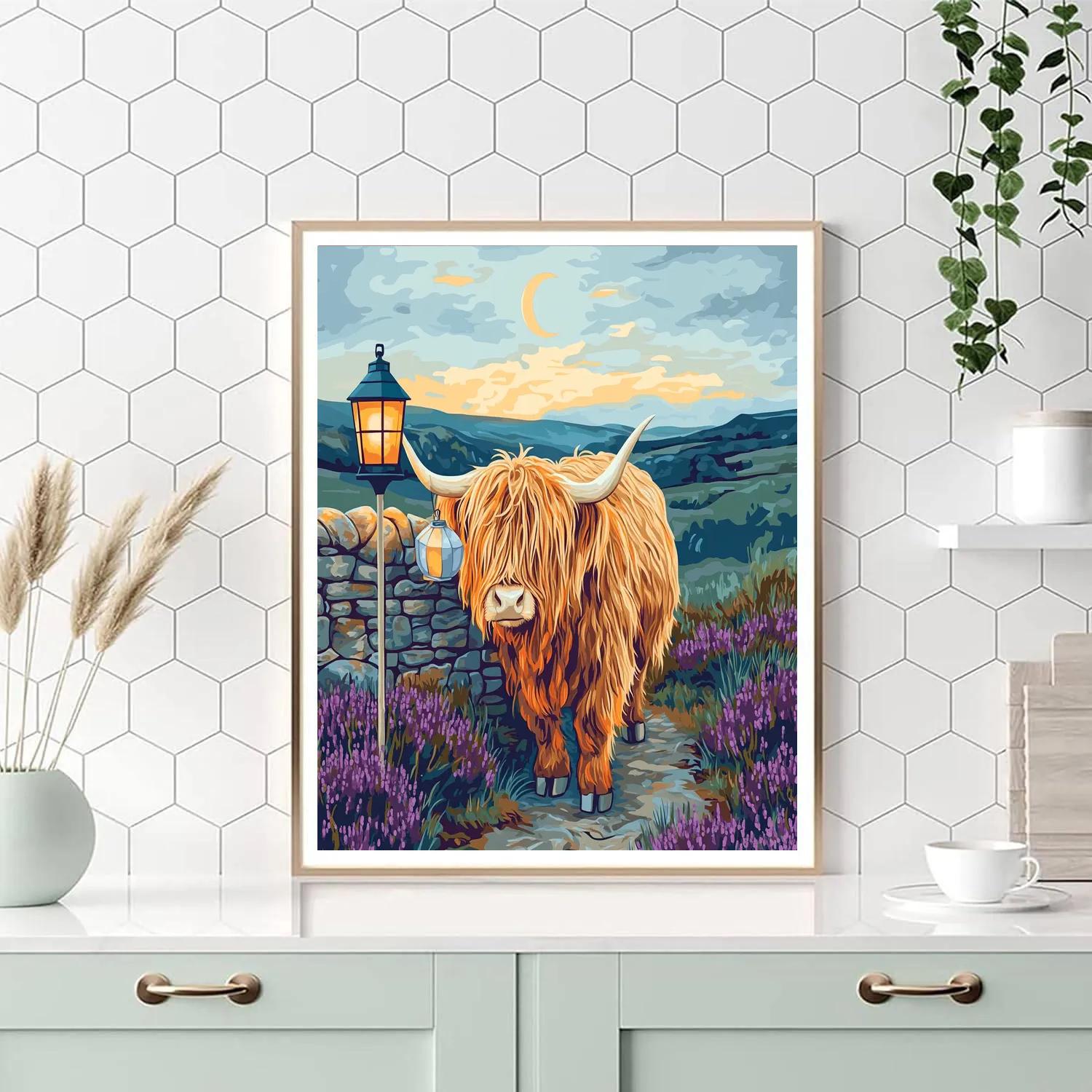 Highland Cow Lantern Festival In The Glen DIY paint by numbers
