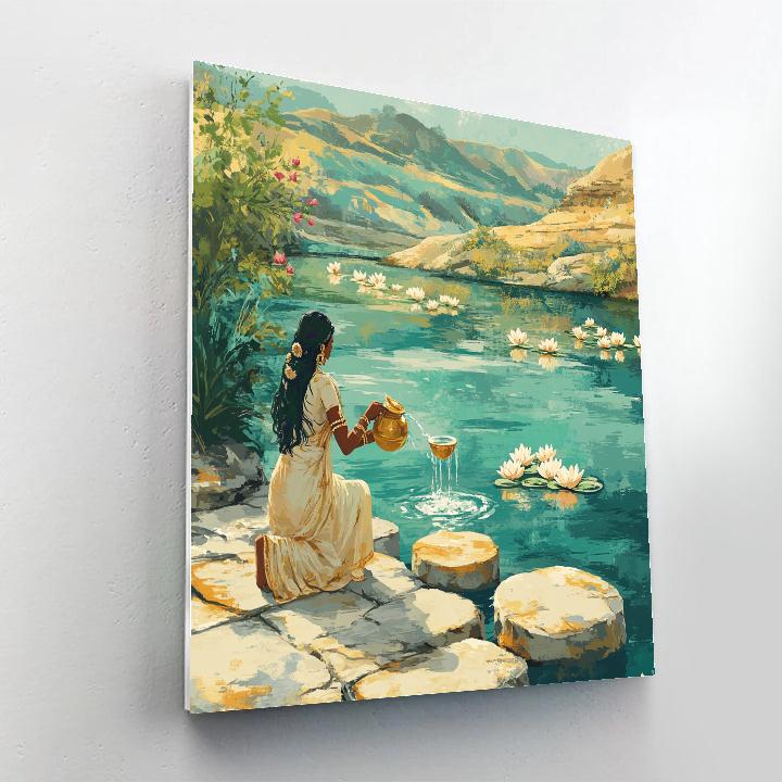Parvati In The Mountain River Blessing Number painting