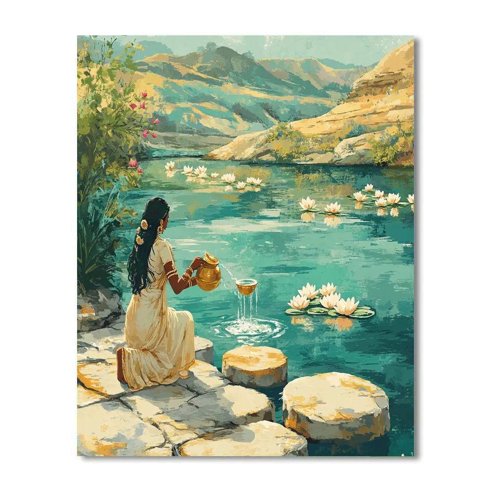 Parvati In The Mountain River Blessing Number painting