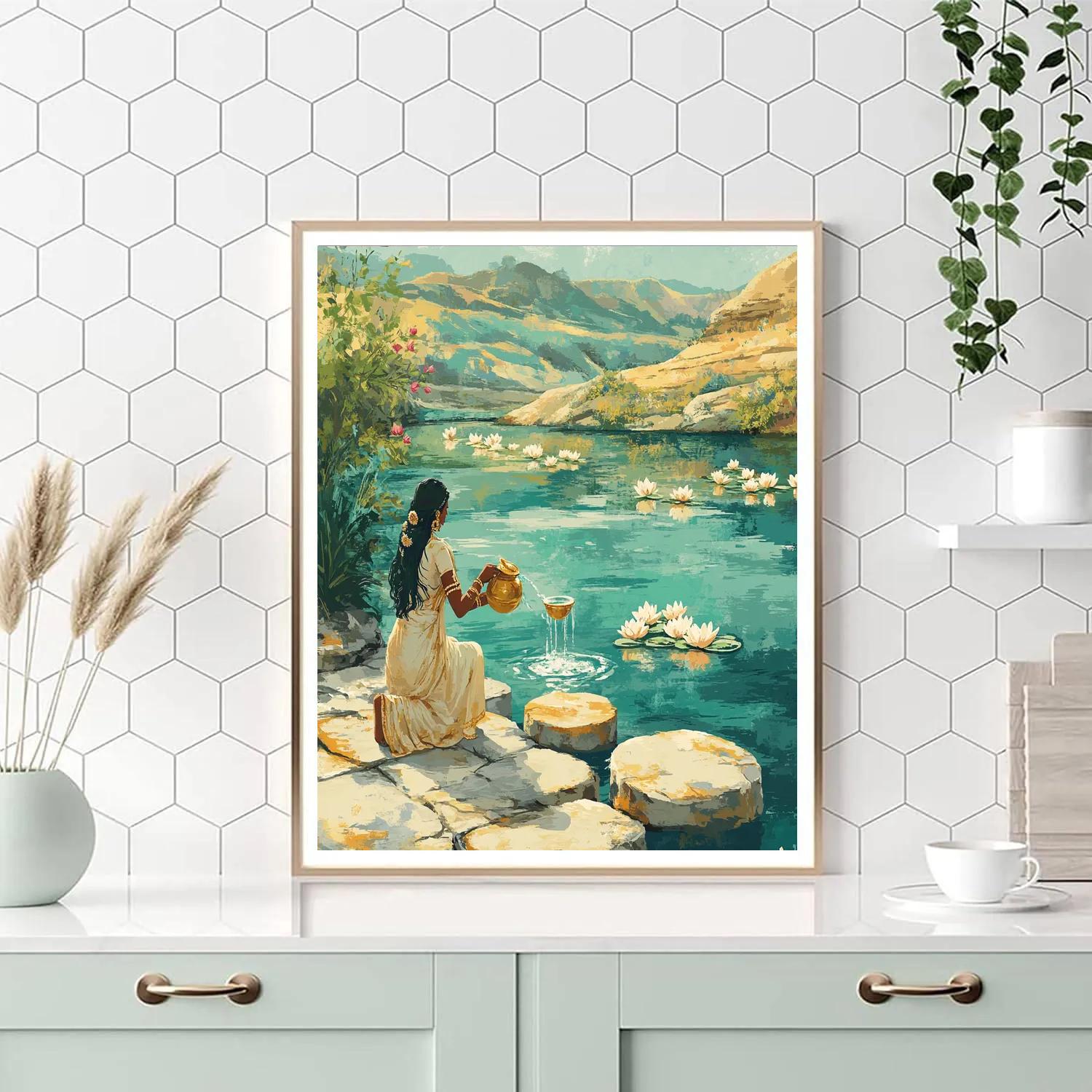 Parvati In The Mountain River Blessing Number painting