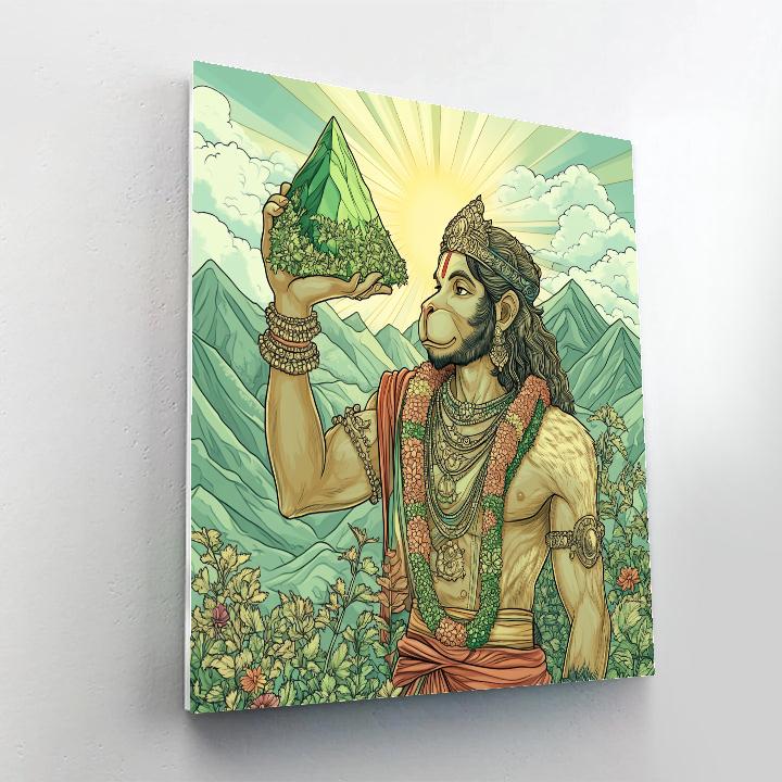 Mountain Echoes, Hanuman Strength paint by numbers