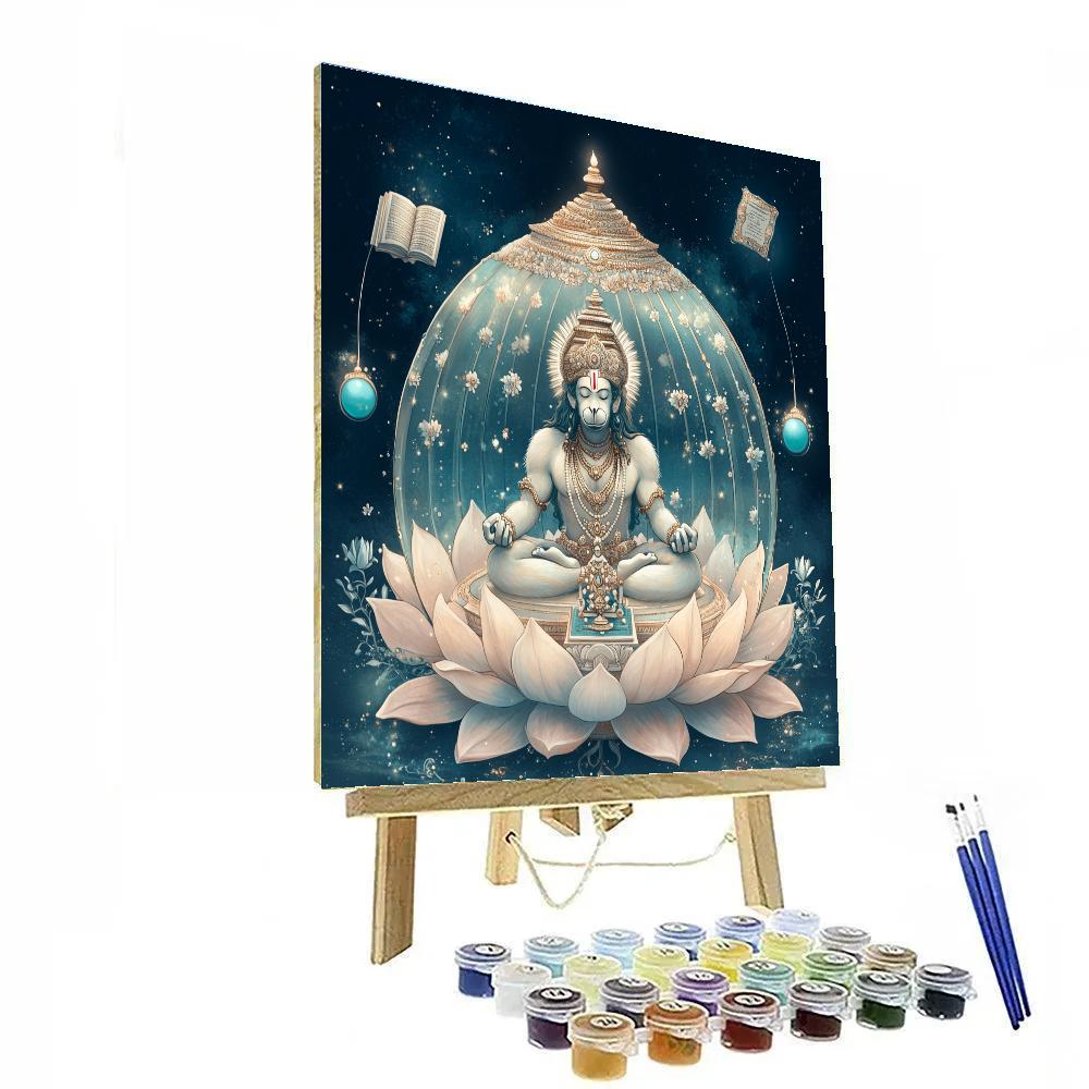 Hanuman In Lotus Dome Sanctuary painting number kit
