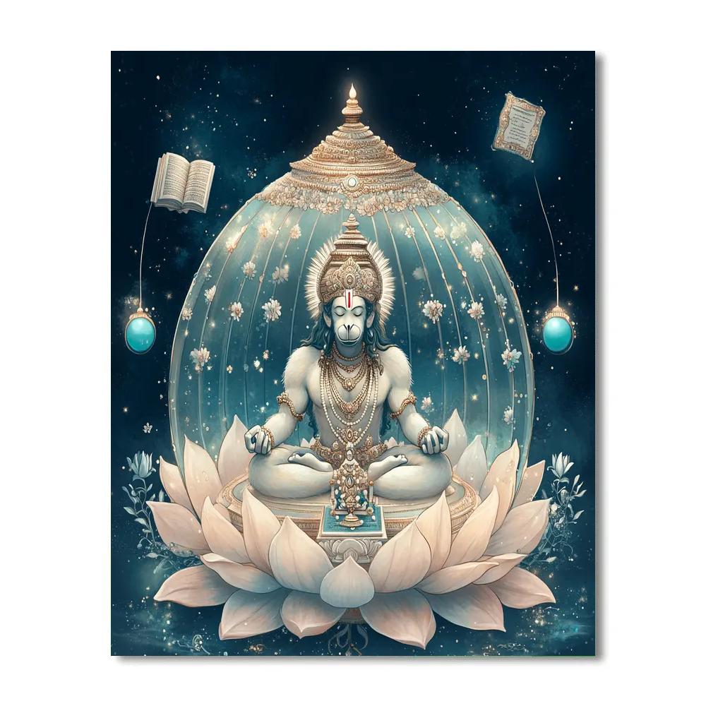 Hanuman In Lotus Dome Sanctuary painting number kit