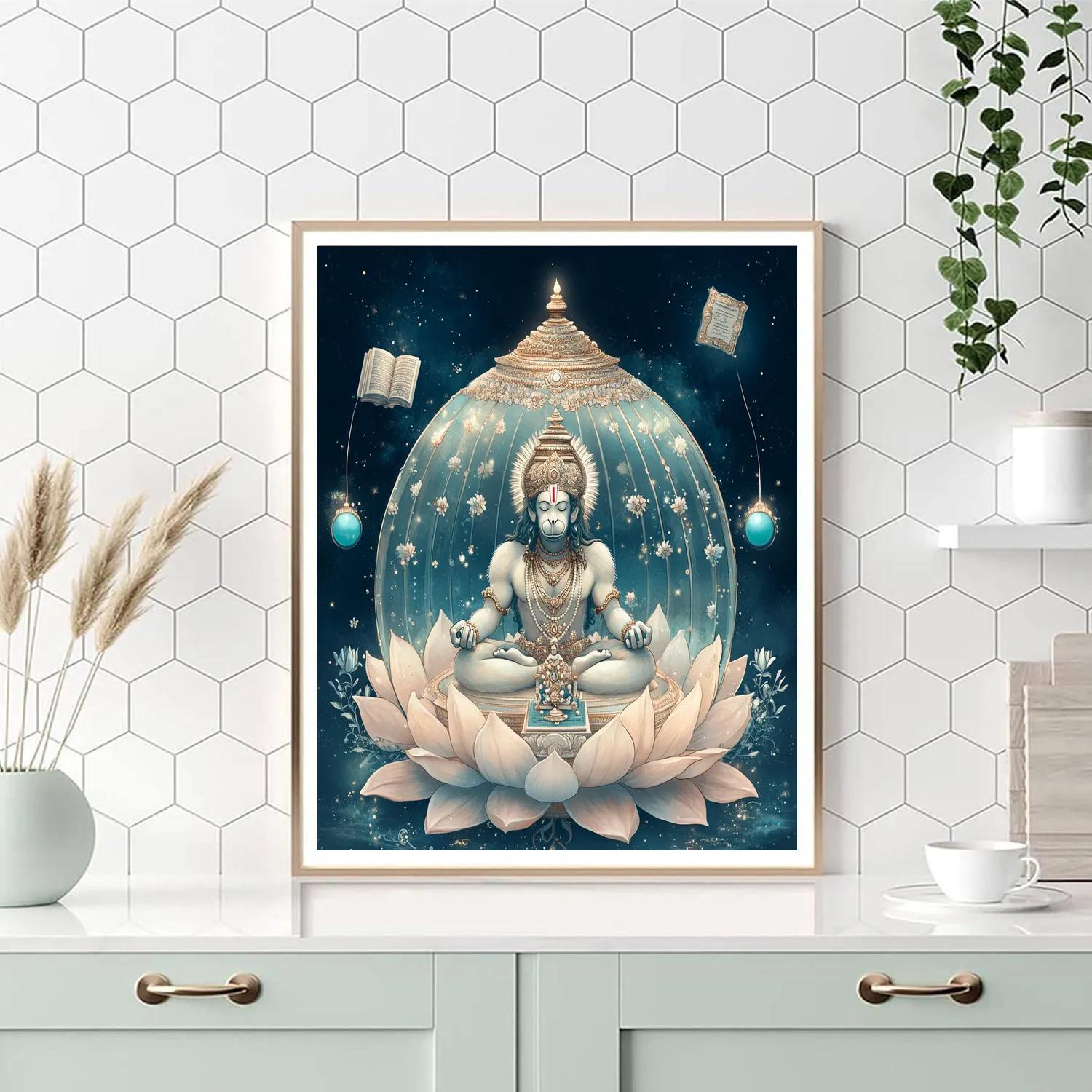 Hanuman In Lotus Dome Sanctuary painting number kit