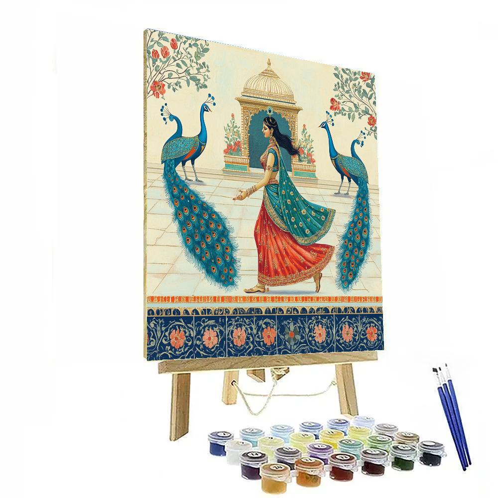 Parvati In The Peacock Courtyard Procession paint by numbers