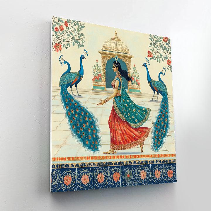 Parvati In The Peacock Courtyard Procession paint by numbers