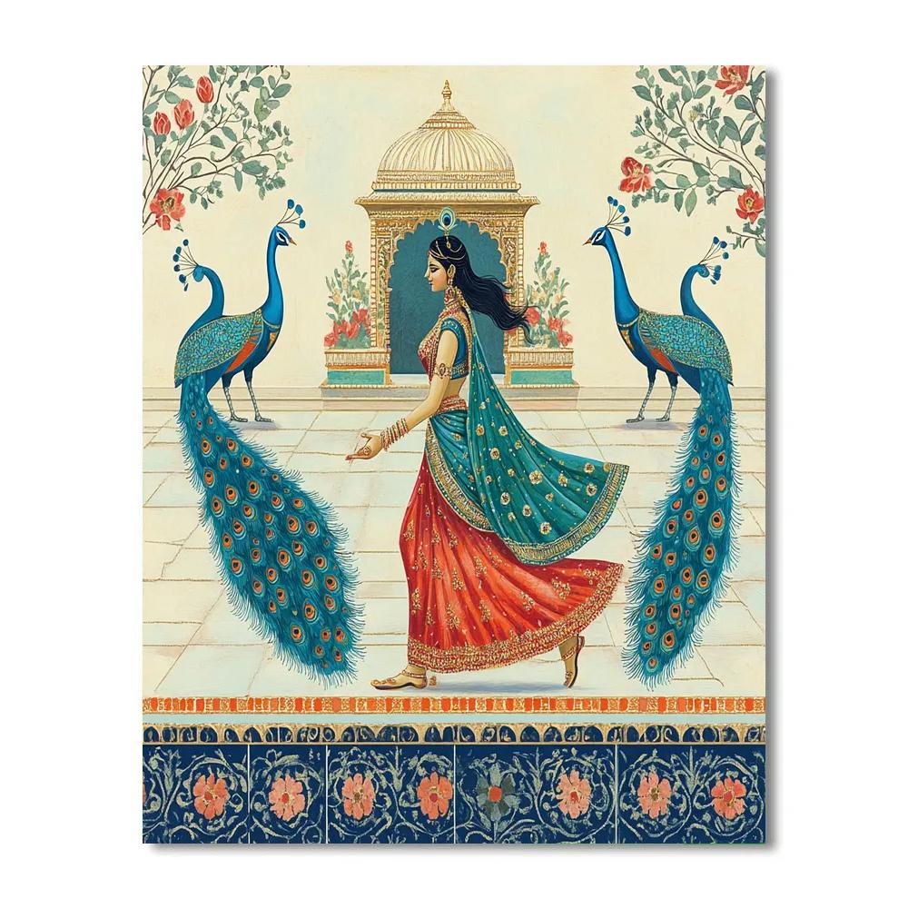 Parvati In The Peacock Courtyard Procession paint by numbers