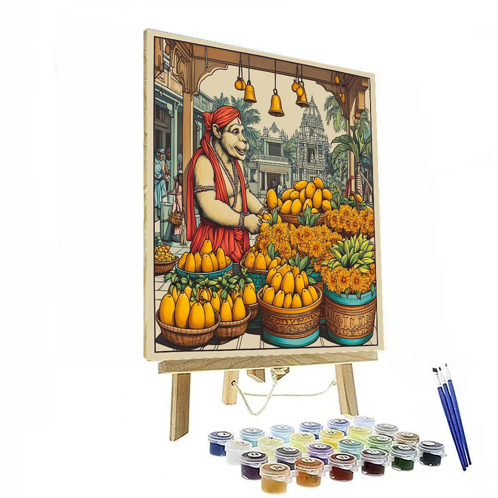 Hanuman Market Of Sacred Fruits paint by numbers