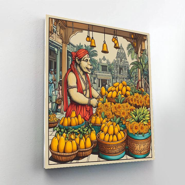 Hanuman Market Of Sacred Fruits paint by numbers