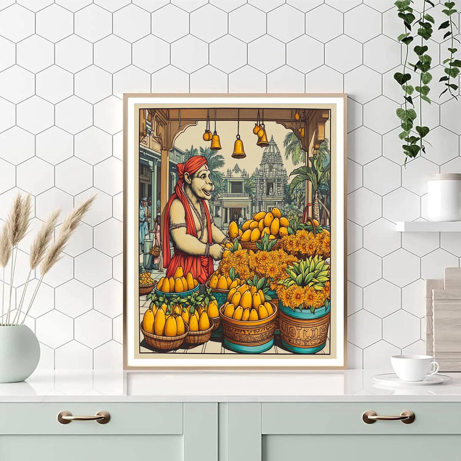 Hanuman Market Of Sacred Fruits paint by numbers