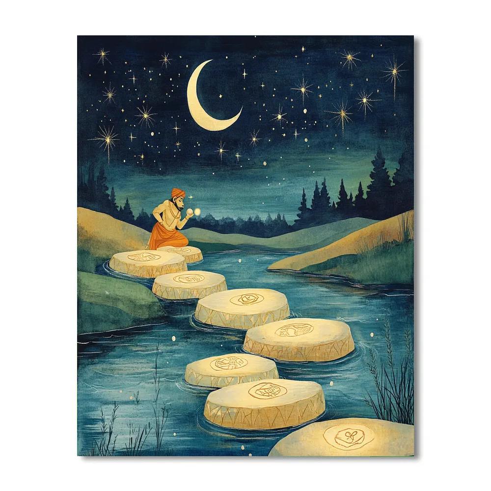 Hanuman Moon Bridge Builder Number painting
