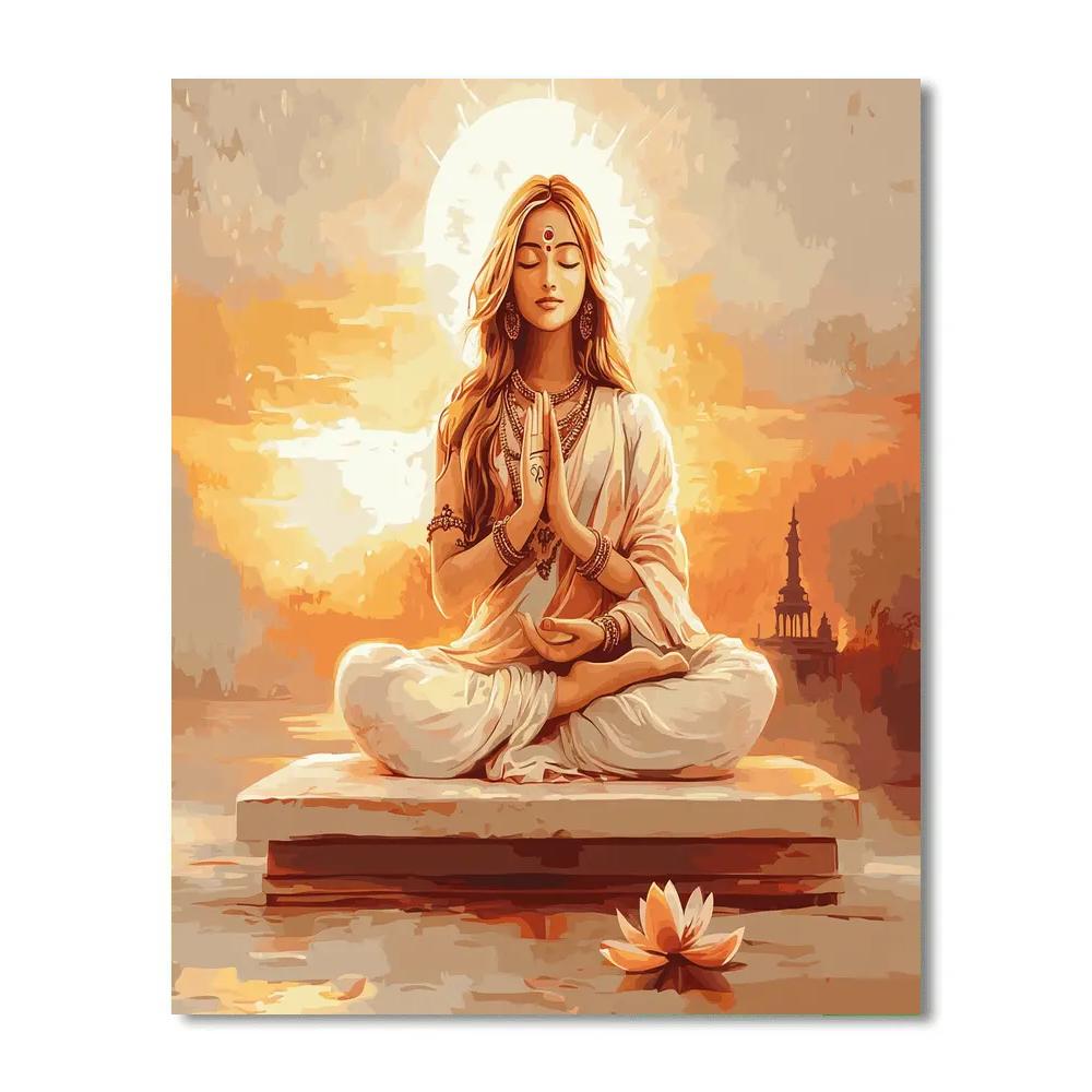 Parvati In The Rose Gold Dawn Meditation Paint by numbers art