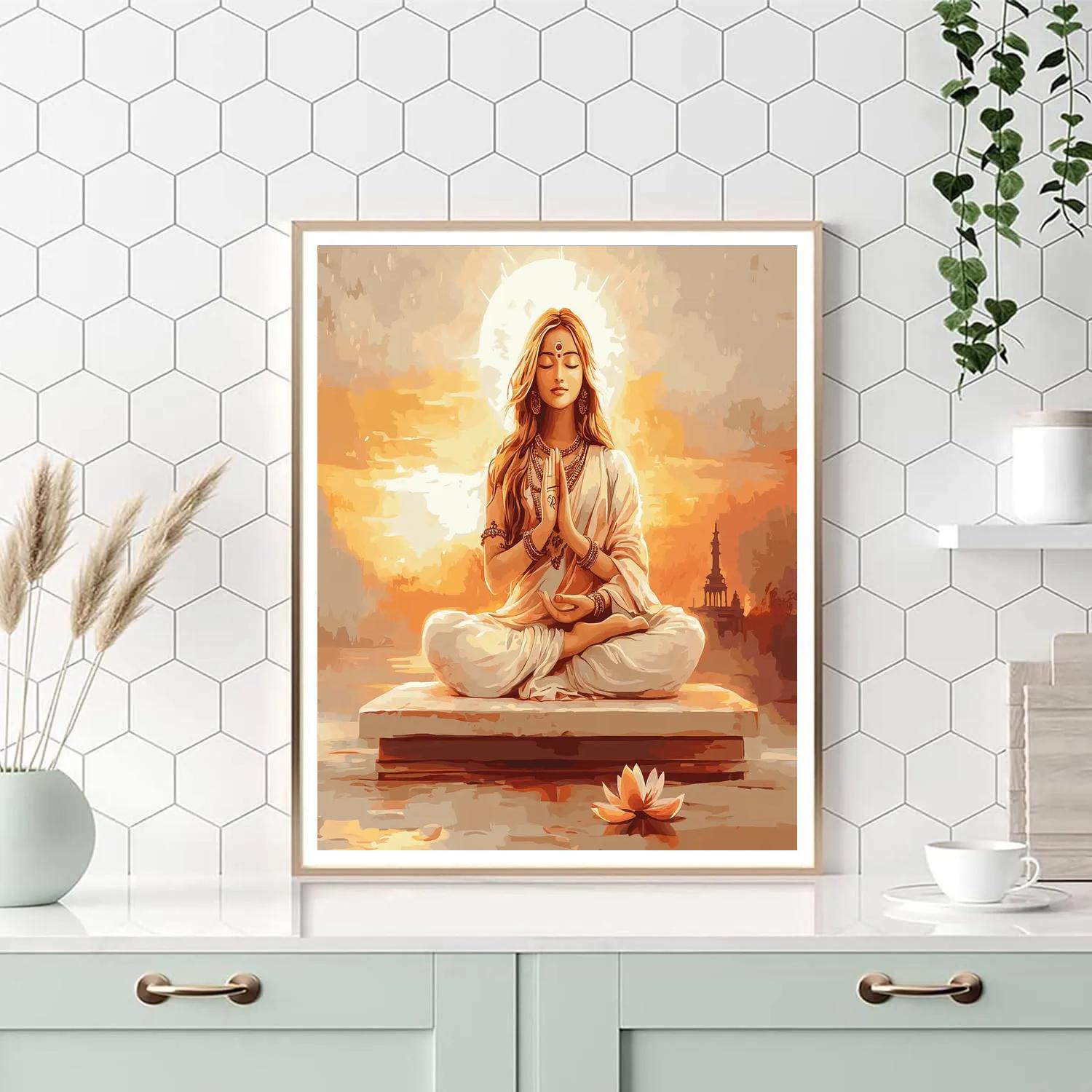 Parvati In The Rose Gold Dawn Meditation Paint by numbers art