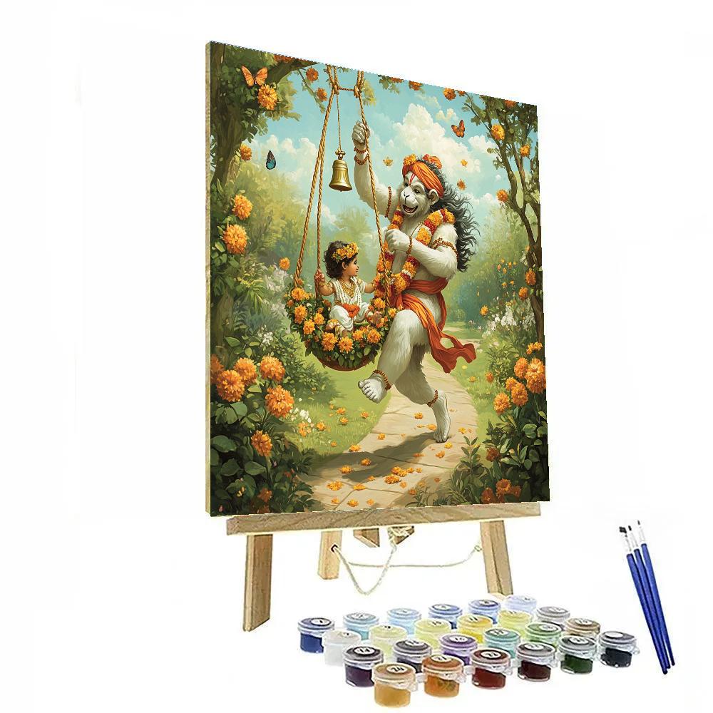 Garden Swing, Hanuman Joy paint by numbers