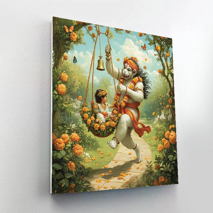 Garden Swing, Hanuman Joy paint by numbers
