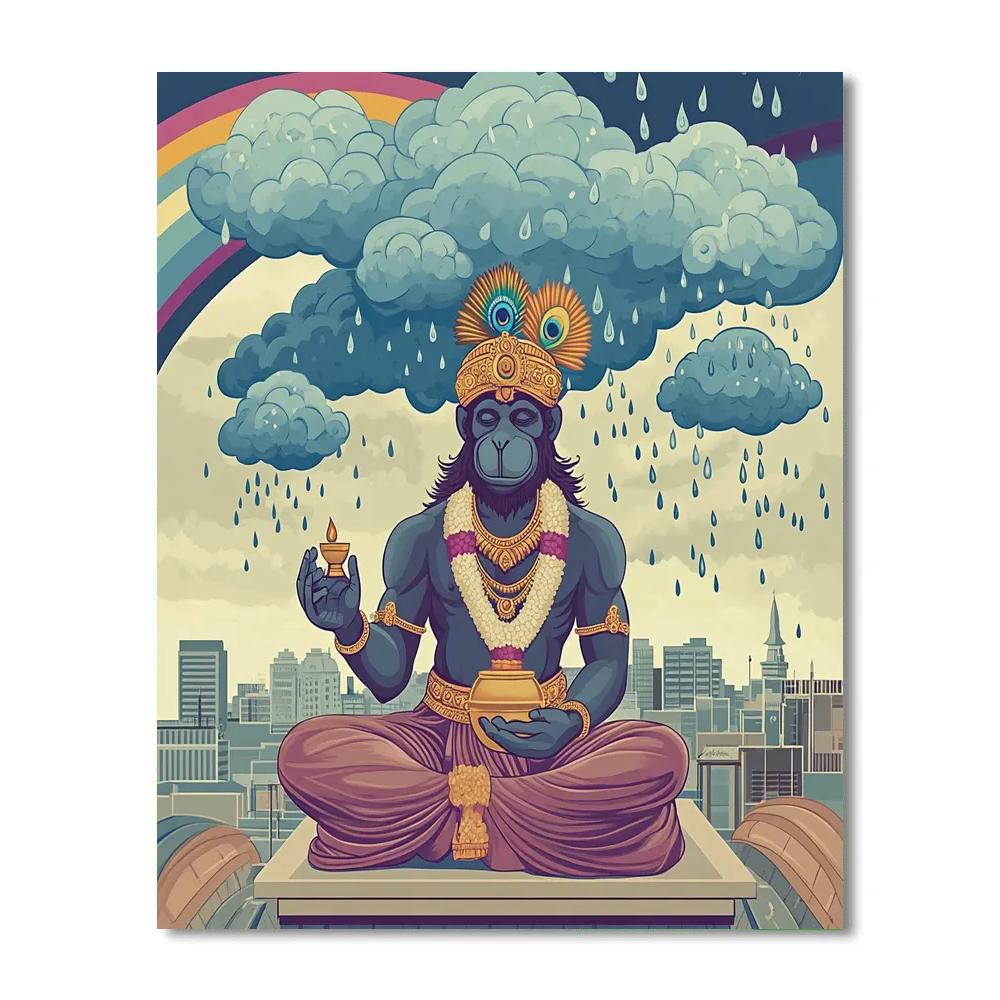 Hanuman Raincloud Music Session DIY paint by numbers