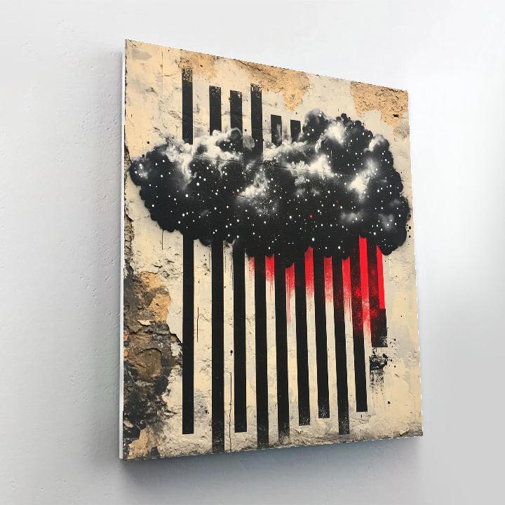 Banksy Inspired Anti Consumerism Nebula Barcode Numbered painting kits