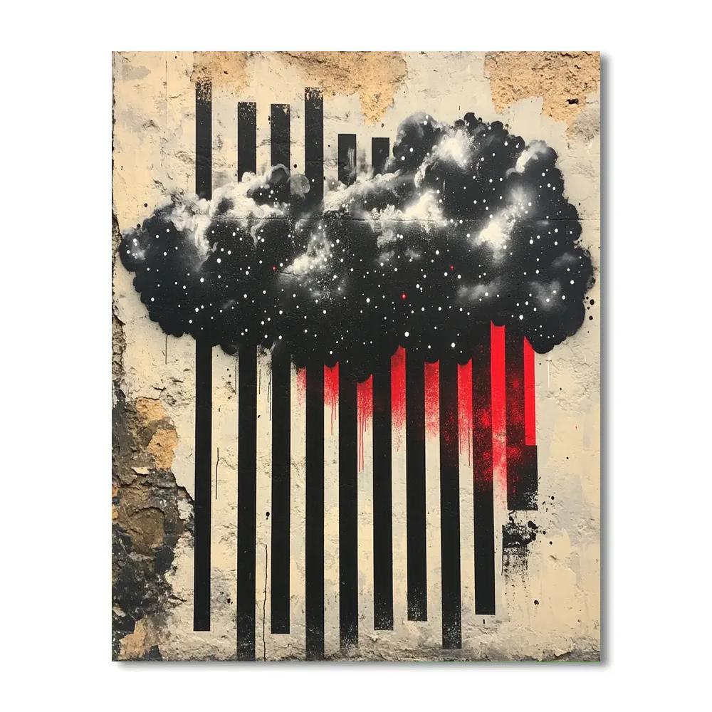 Banksy Inspired Anti Consumerism Nebula Barcode Numbered painting kits
