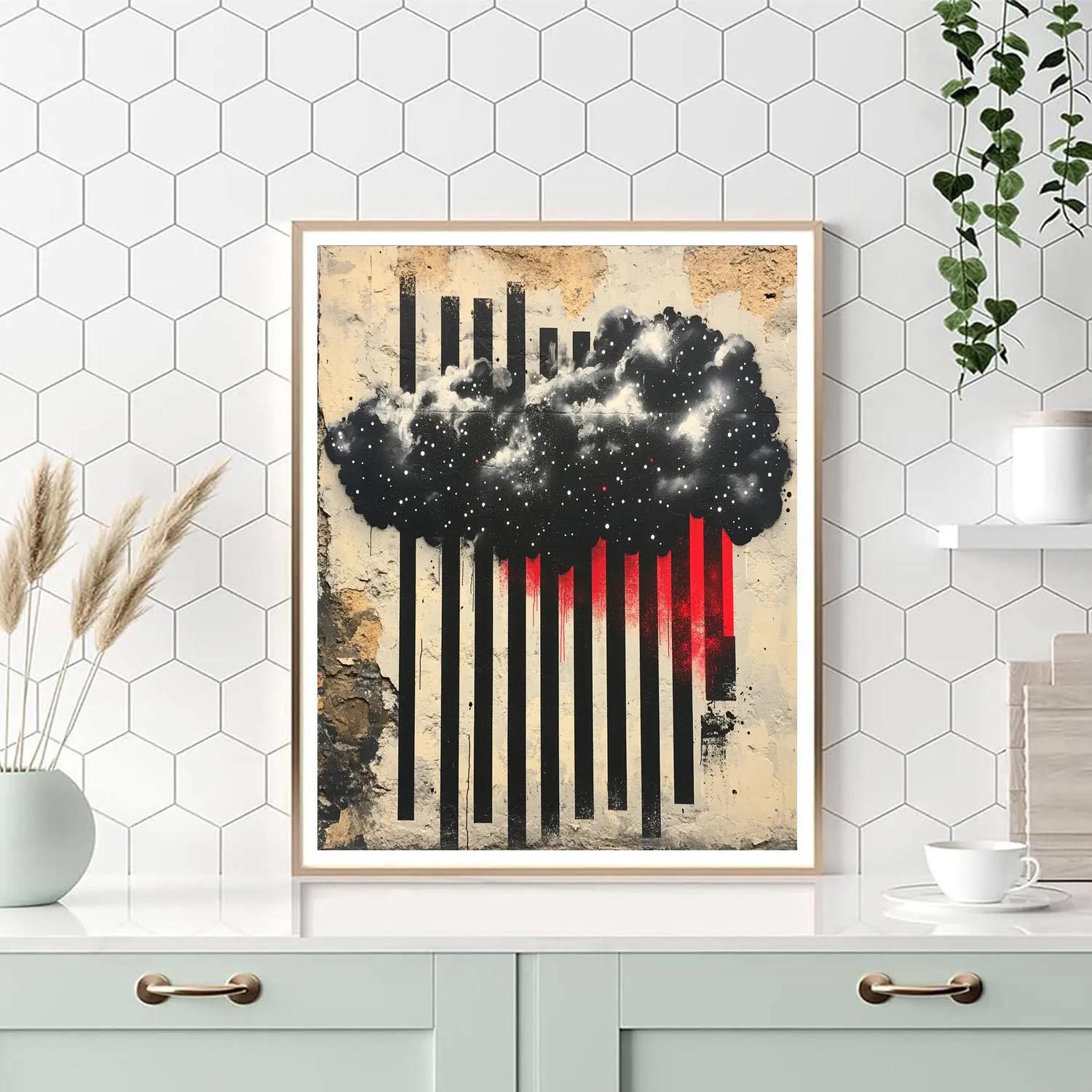 Banksy Inspired Anti Consumerism Nebula Barcode Numbered painting kits