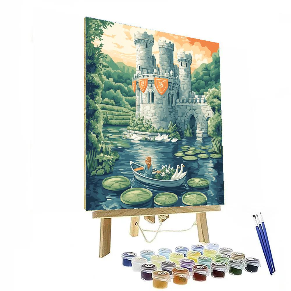 River Garden With Castle Keep Paint by numbers kits
