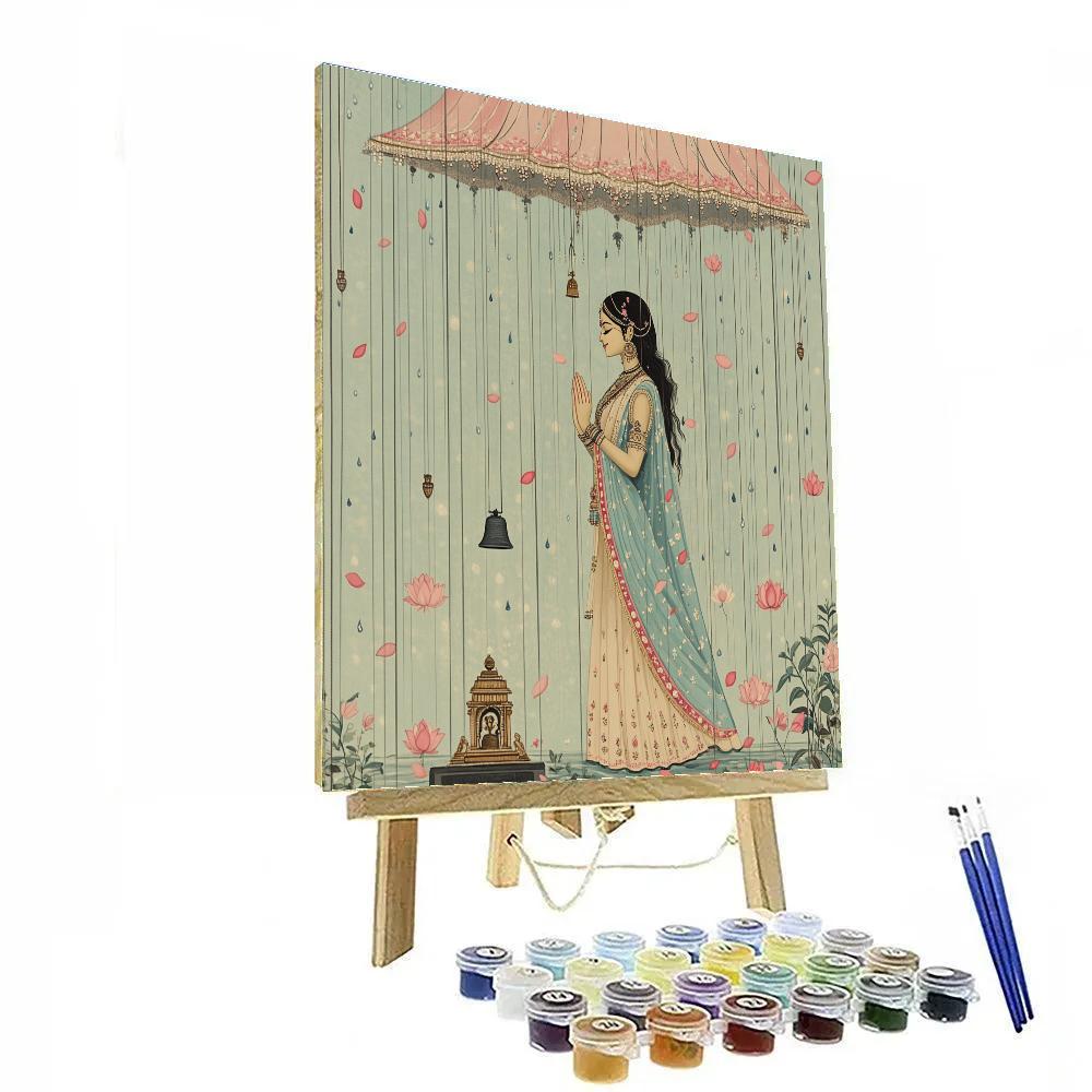 Parvati In The Quiet Rain Of Lotus Petals Painting by numbers kit