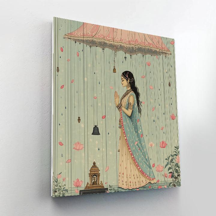 Parvati In The Quiet Rain Of Lotus Petals Painting by numbers kit