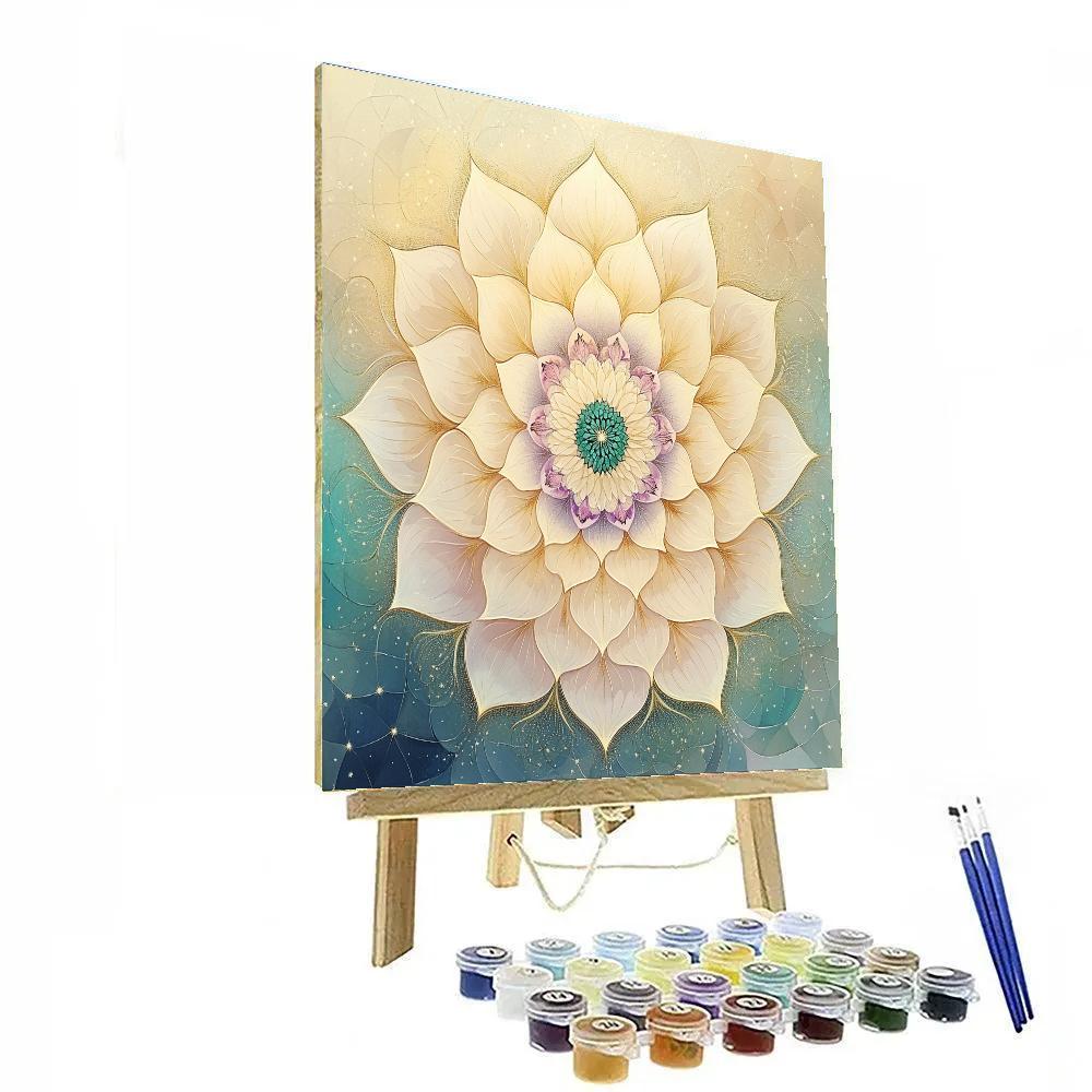 Alphonse Mucha Inspired Nebula Garden Filigree paint by number