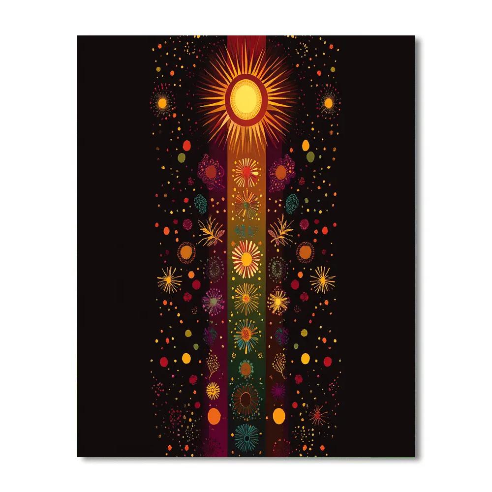 Frida Kahlo Inspired Ancestral Eclipse Tapestry DIY paint by numbers