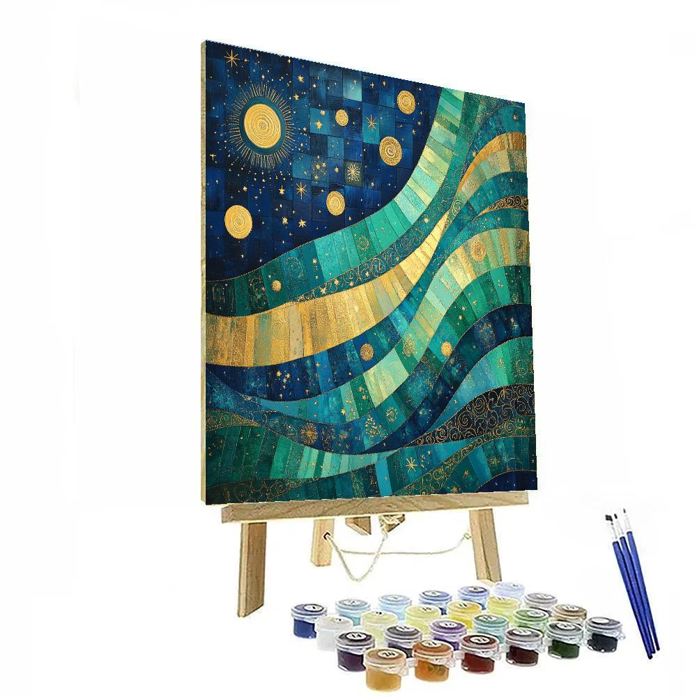 Gustav Klimt Inspired Auroral Symphony Of The Magnetosphere DIY paint by numbers