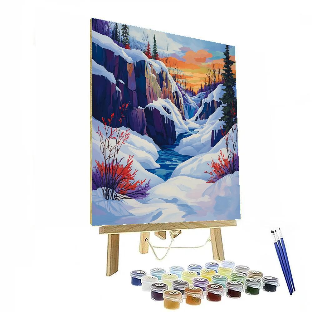 A.Y. Jackson Inspired Auroral Granite Thaw DIY paint by numbers