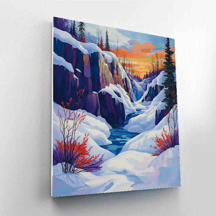 A.Y. Jackson Inspired Auroral Granite Thaw DIY paint by numbers