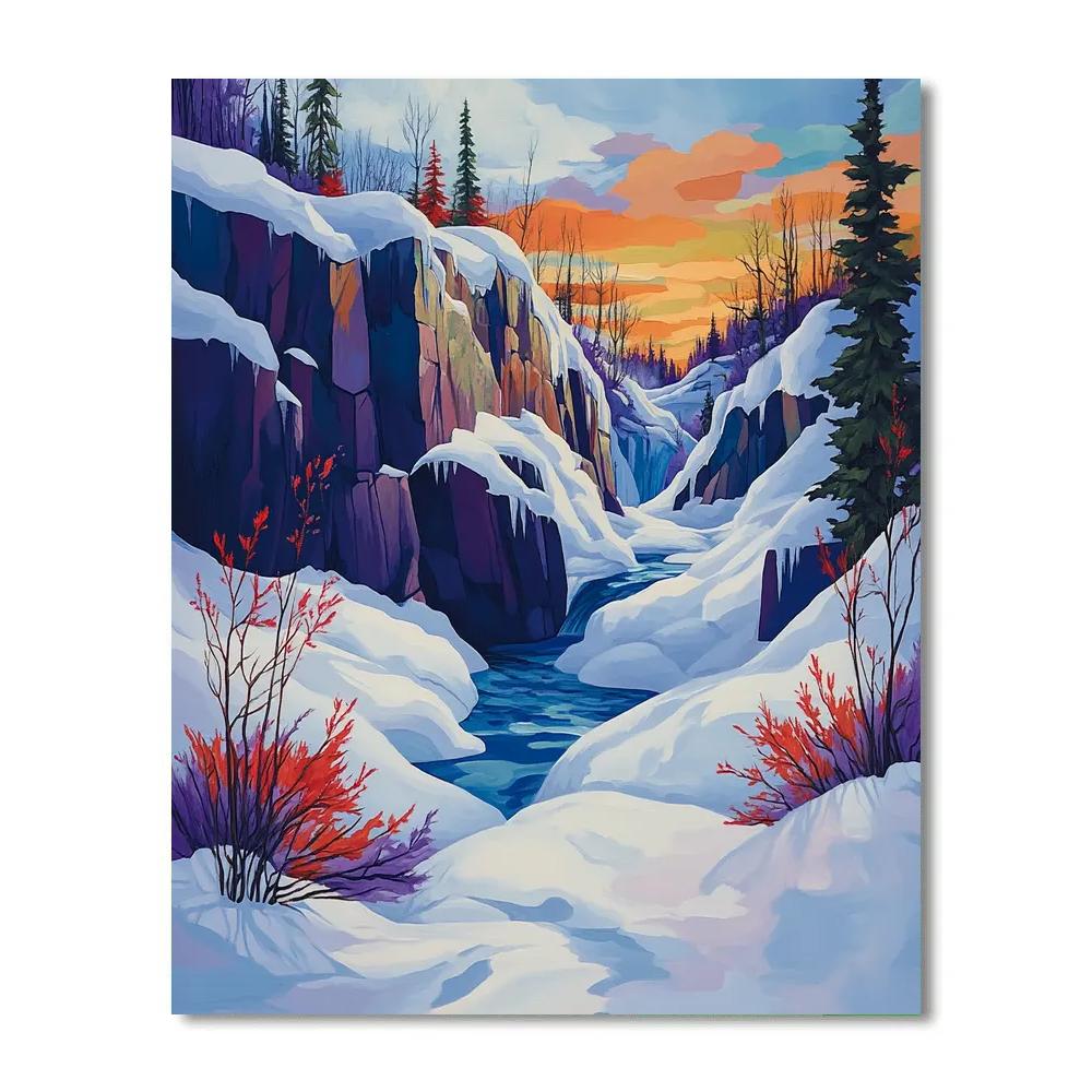 A.Y. Jackson Inspired Auroral Granite Thaw DIY paint by numbers