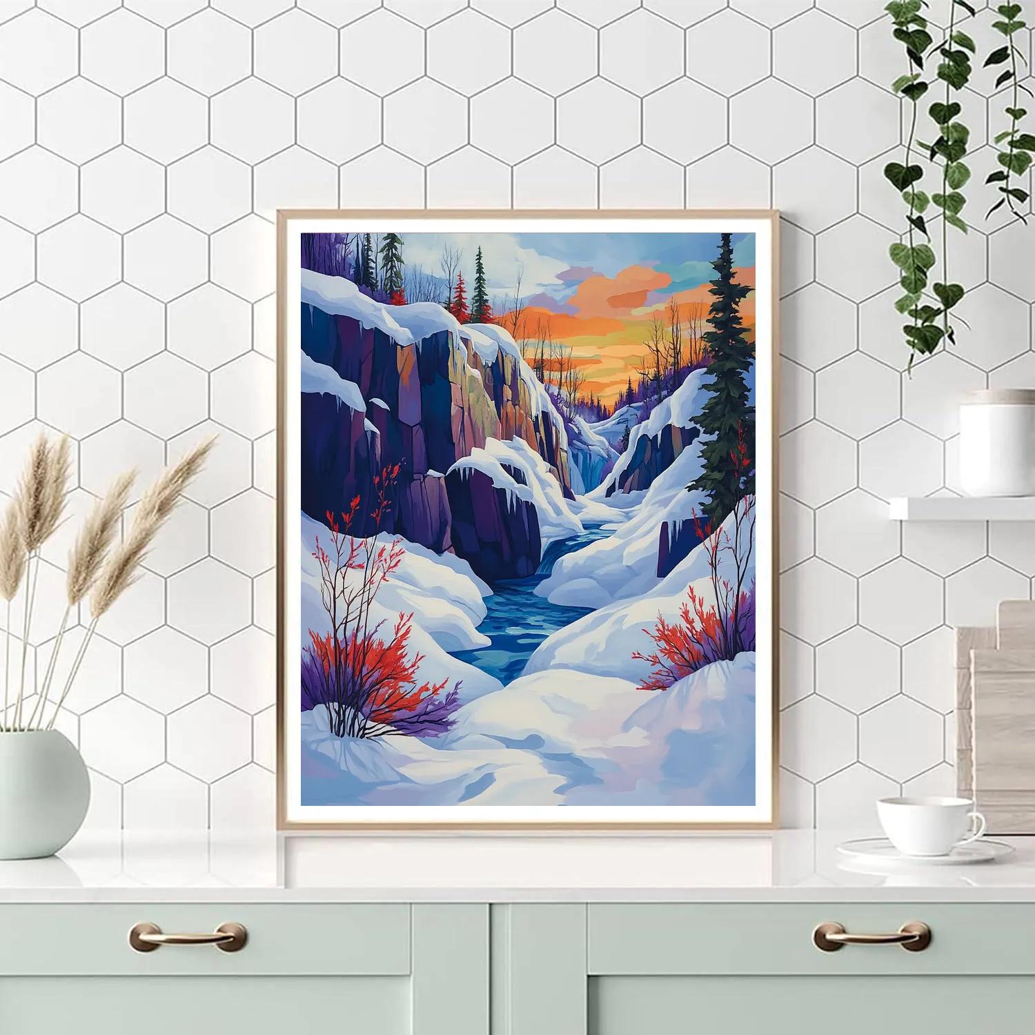 A.Y. Jackson Inspired Auroral Granite Thaw DIY paint by numbers