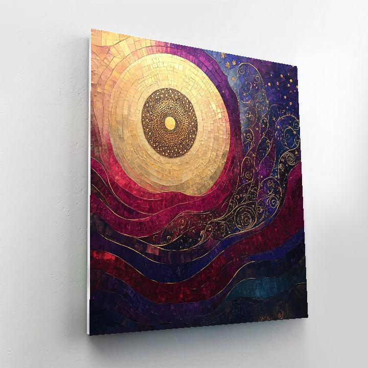 Gustav Klimt Inspired Nebular Tides In The Golden Void Numbered painting kits