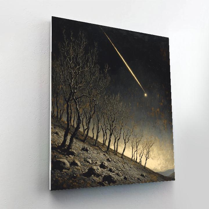 Francisco Goya Inspired Comet Light Above The Withered Orchard paint by numbers