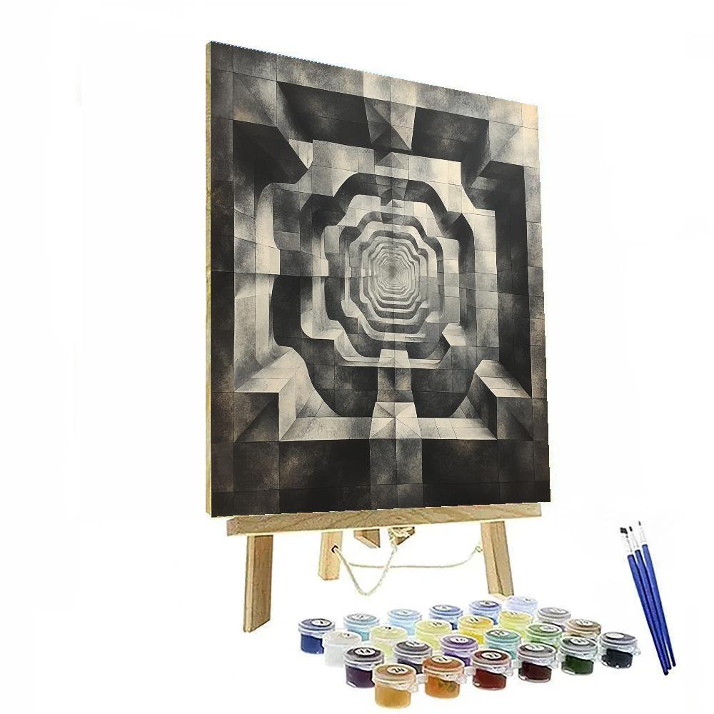 M.C. Escher Inspired Paradox Lattice Nebula Paint by numbers kits