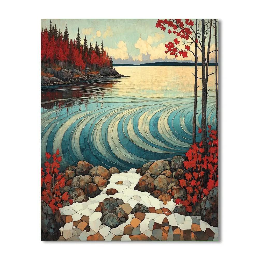 A.Y. Jackson Inspired Solstice Lake Wind Patterns paint by numbers