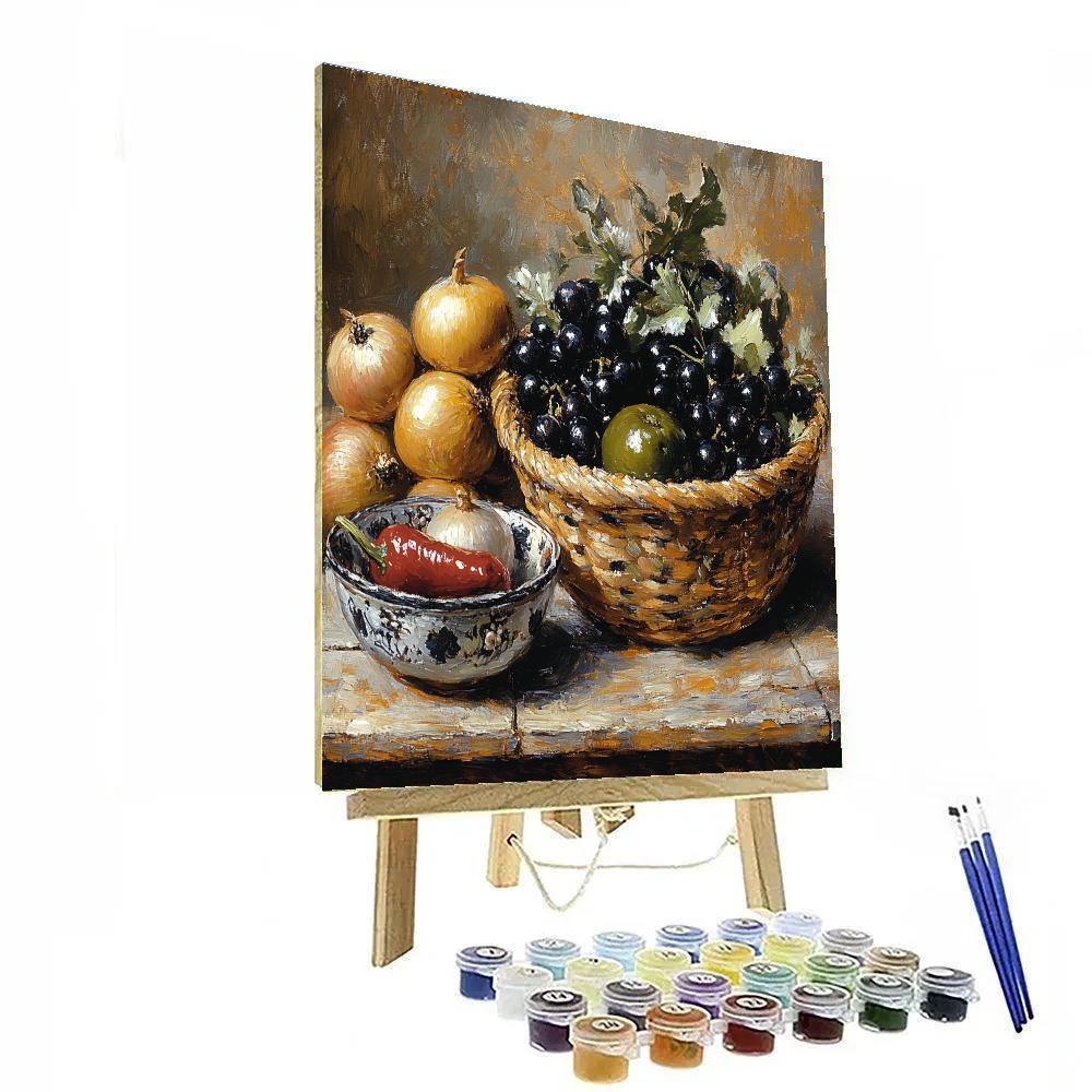Diego Velázquez Inspired Market Produce In Earth Tones Numbered painting kits