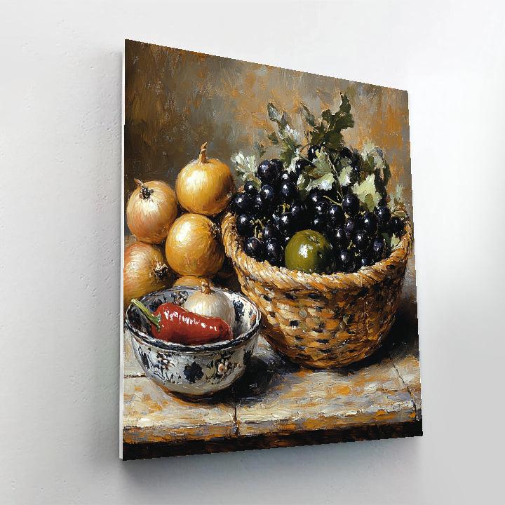 Diego Velázquez Inspired Market Produce In Earth Tones Numbered painting kits