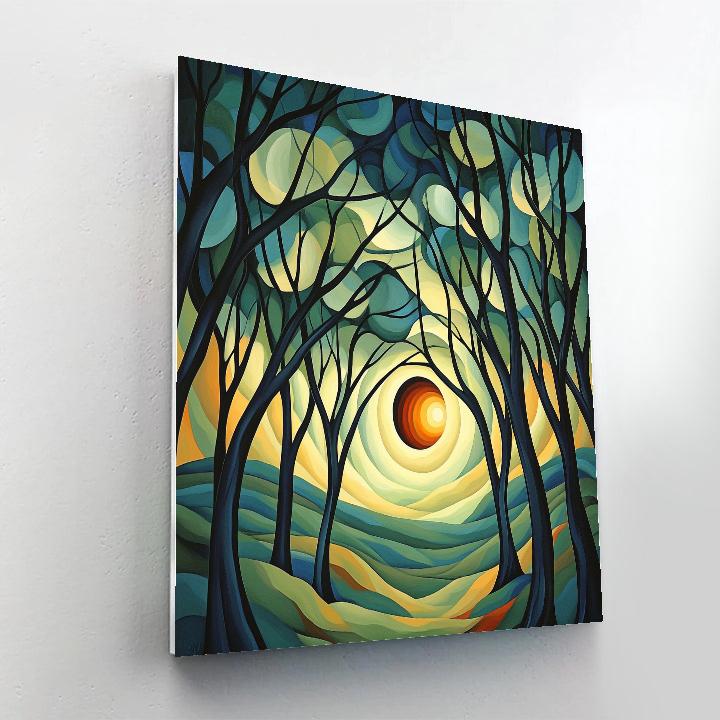 Edvard Munch Inspired Eclipse Wind Through A Twisted Forest Canopy paint by color