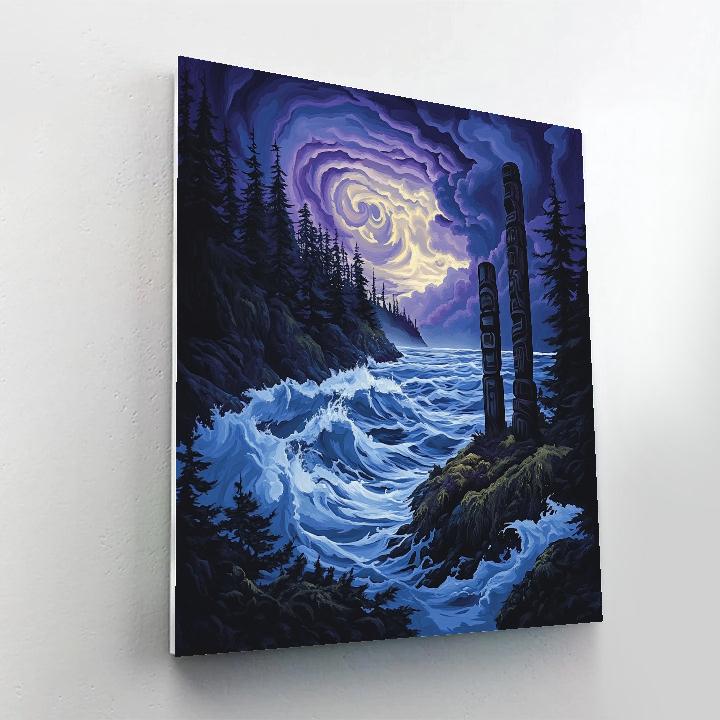 Emily Carr Inspired Tempest Inlet And Totem Silence DIY paint by numbers