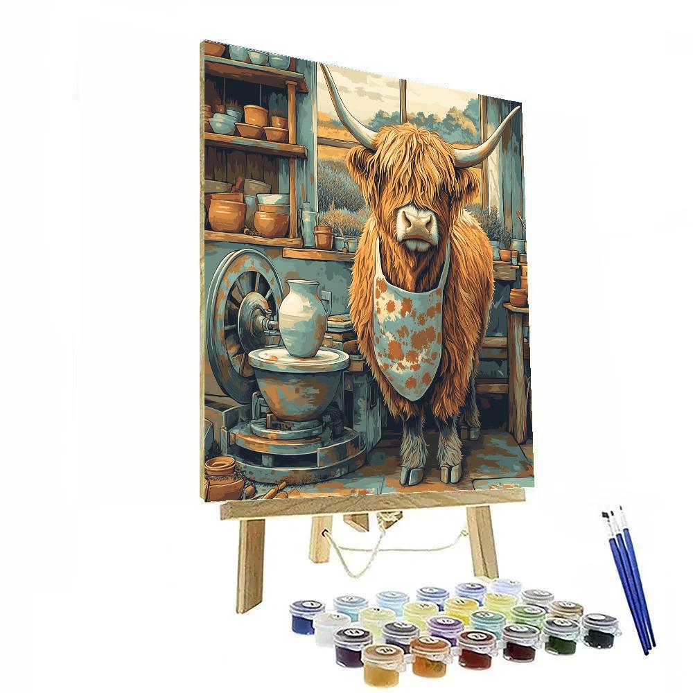 Highland Cow Pottery Workshop Assistant Numbered painting kits