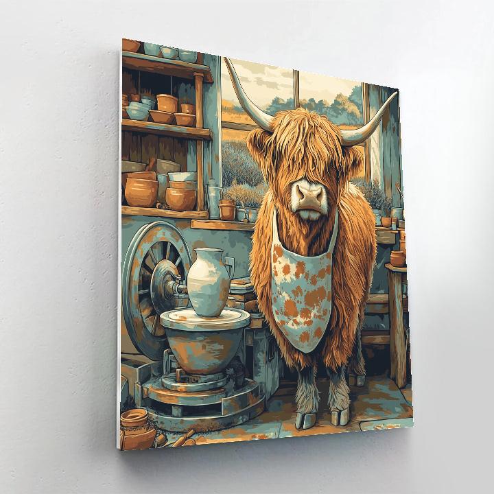 Highland Cow Pottery Workshop Assistant Numbered painting kits