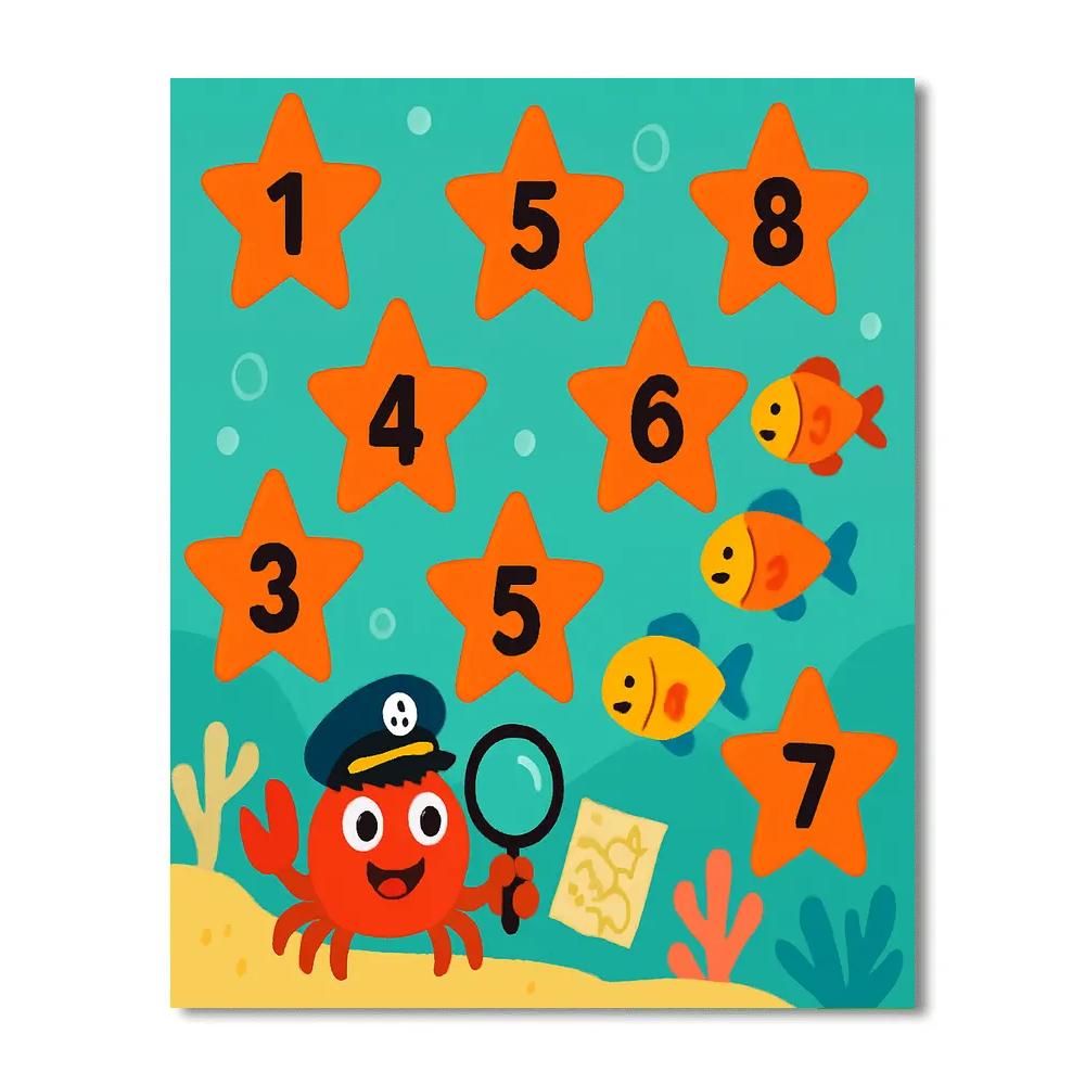 Captain Crab And The Coral Reef Number Hunt Paint by numbers kits