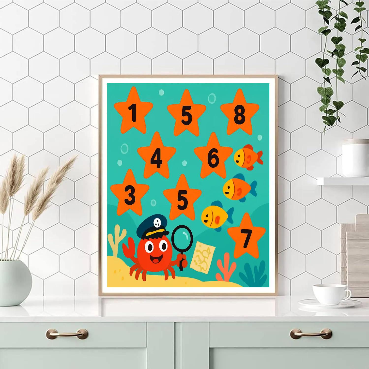 Captain Crab And The Coral Reef Number Hunt Paint by numbers kits