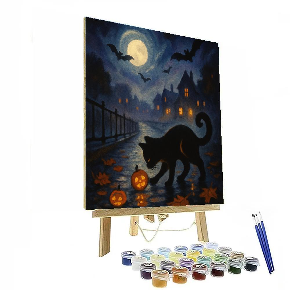 Lanterns Along The Whispering Causeway Number painting
