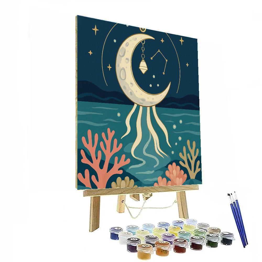 Tidekeeper Moon Lantern Reef Paint by numbers art