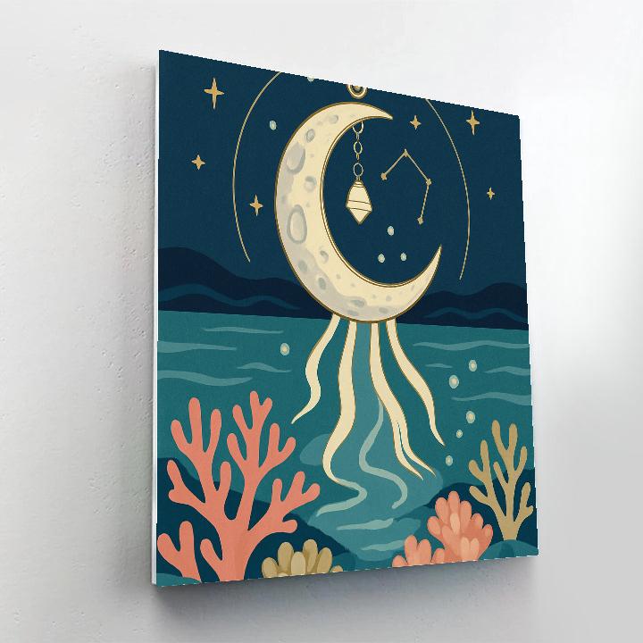 Tidekeeper Moon Lantern Reef Paint by numbers art