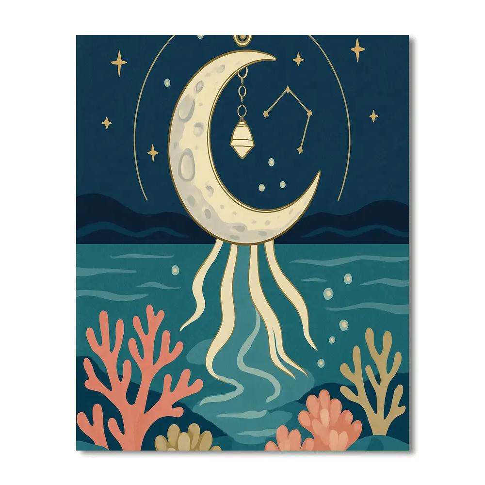Tidekeeper Moon Lantern Reef Paint by numbers art